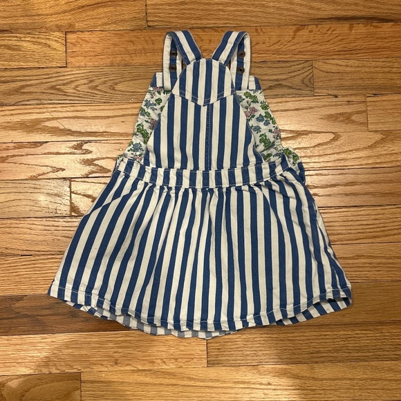 Mini Boden Girls Striped Overall Denim Dress. Size 2Y-3Y - Picture 4 of 7